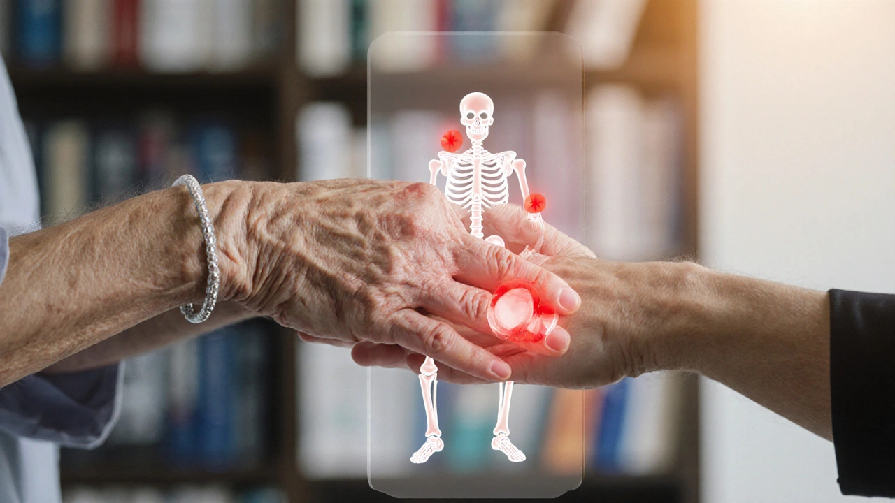 Ruce pacienta a maséře v tichém kontaktu, symbolizující bezpečný a informovaný dotek u onkologického pacienta.